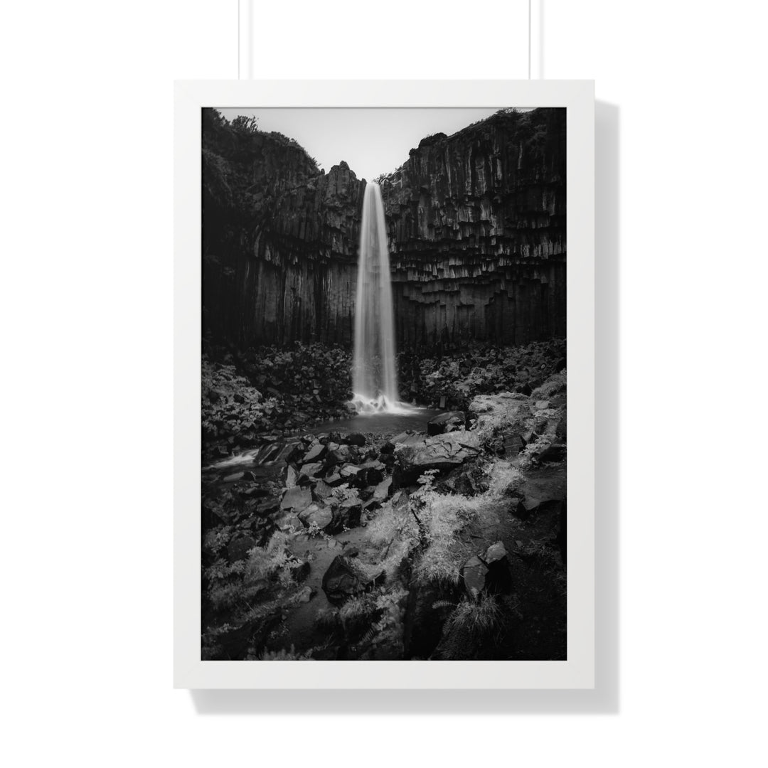 Svartifoss in Black and White - Framed Print
