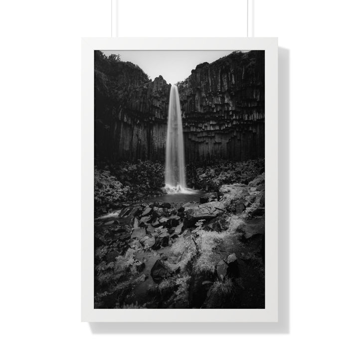 Svartifoss in Black and White - Framed Print