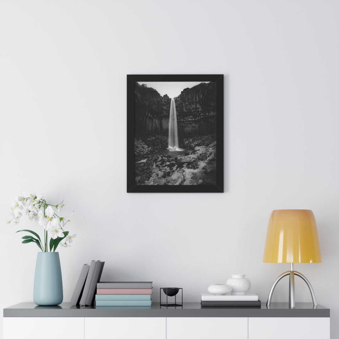 Svartifoss in Black and White - Framed Print