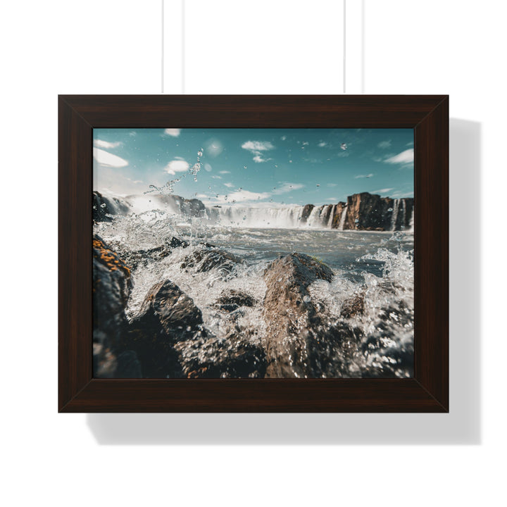 Goðafoss Splash - Framed Print