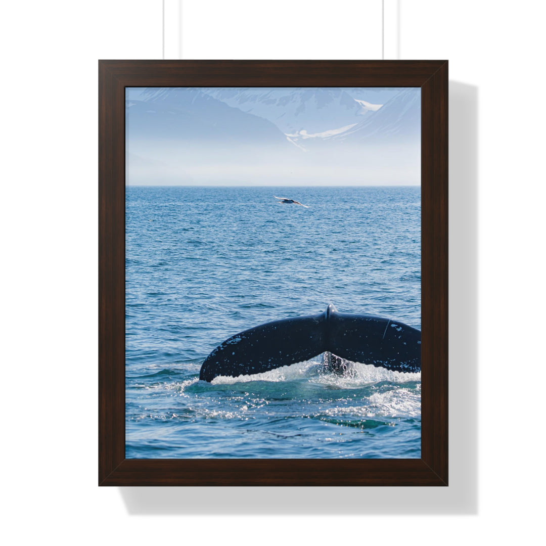 A Whale and A Mountain - Framed Print
