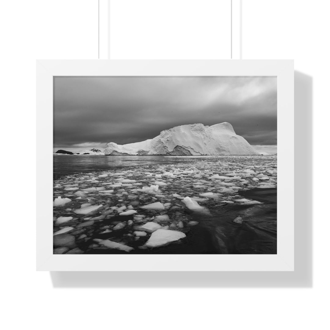 Lane of Ice In Black and White - Framed Print