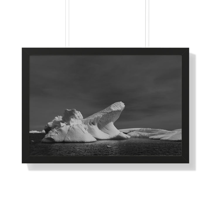 The Angles of an Iceberg in Black and White - Framed Print