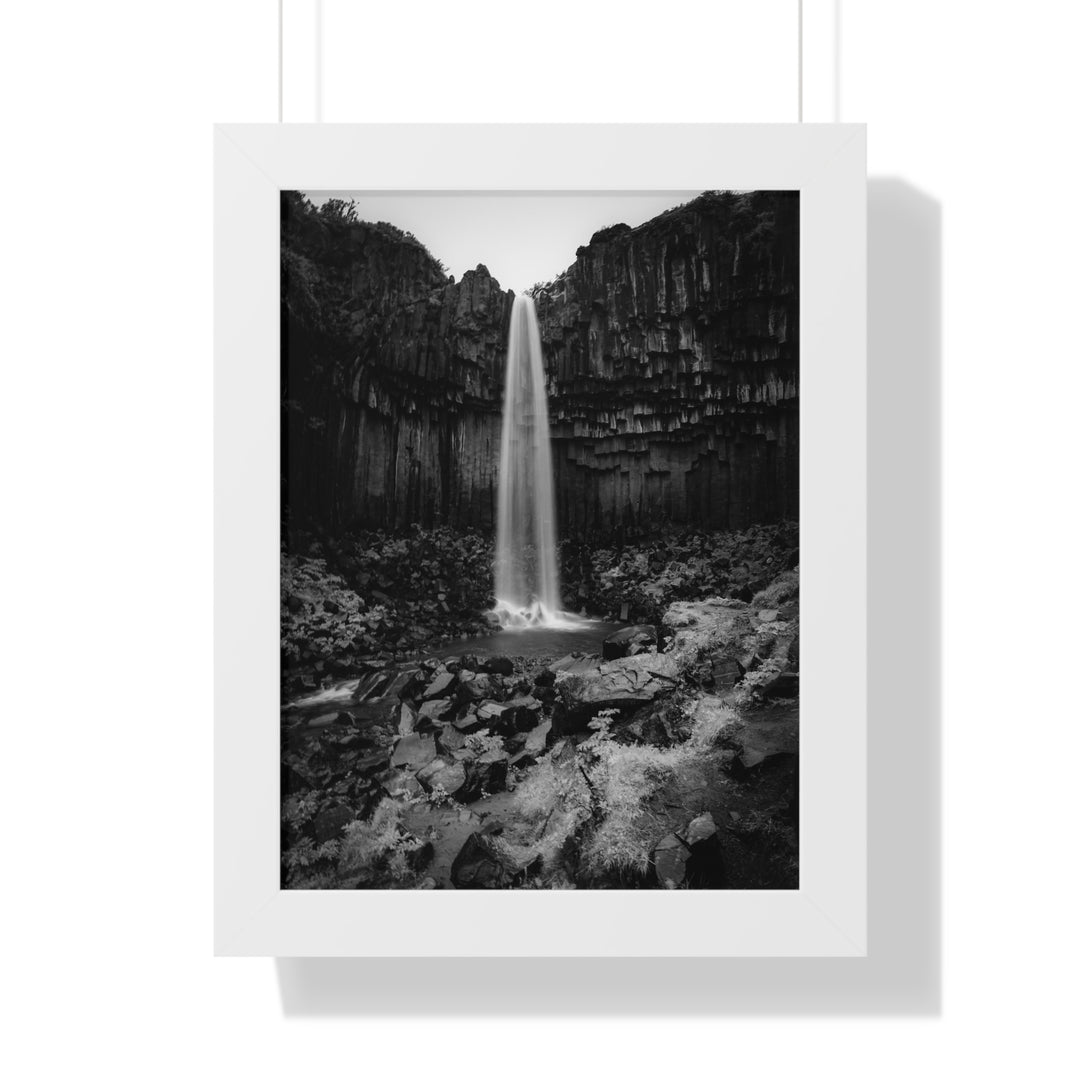 Svartifoss in Black and White - Framed Print