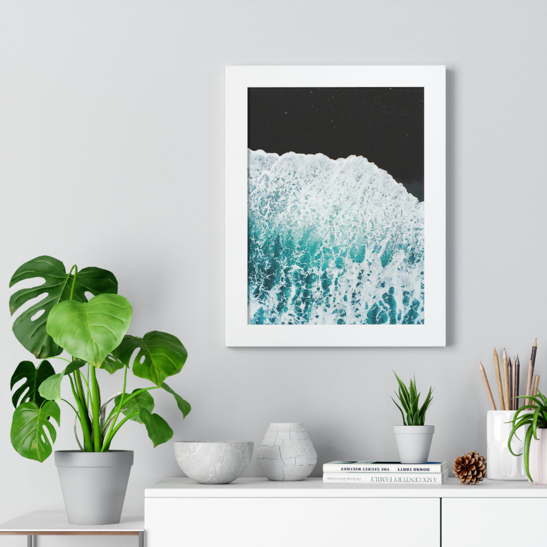 A Wave on Volcanic Sand - Framed Print
