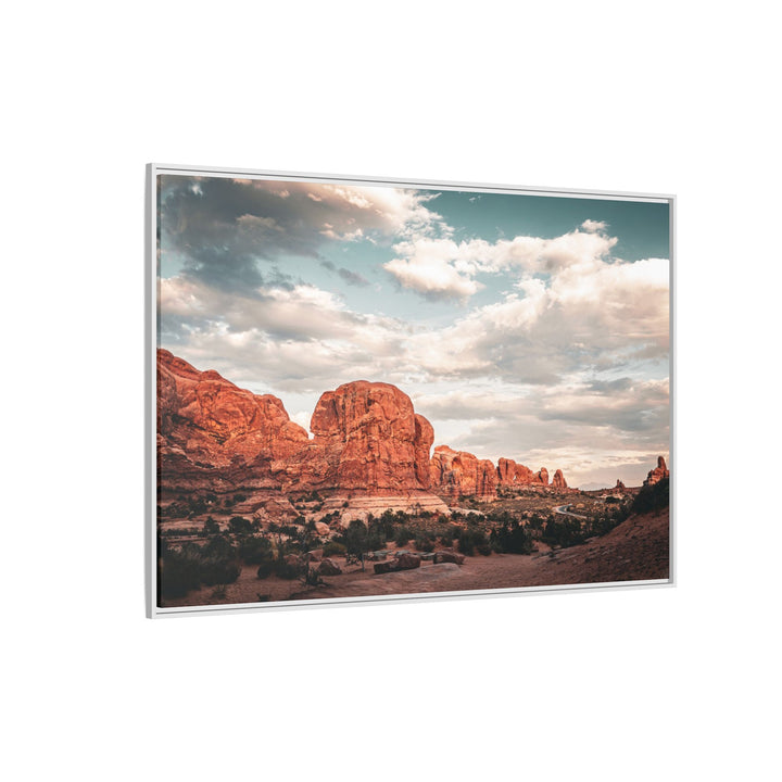 A Desert Sunset | Patience | Framed Matte Canvas Art Print | Elemental Escape Collection
