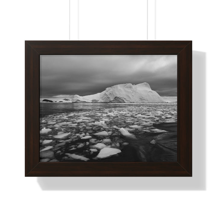 Lane of Ice In Black and White - Framed Print