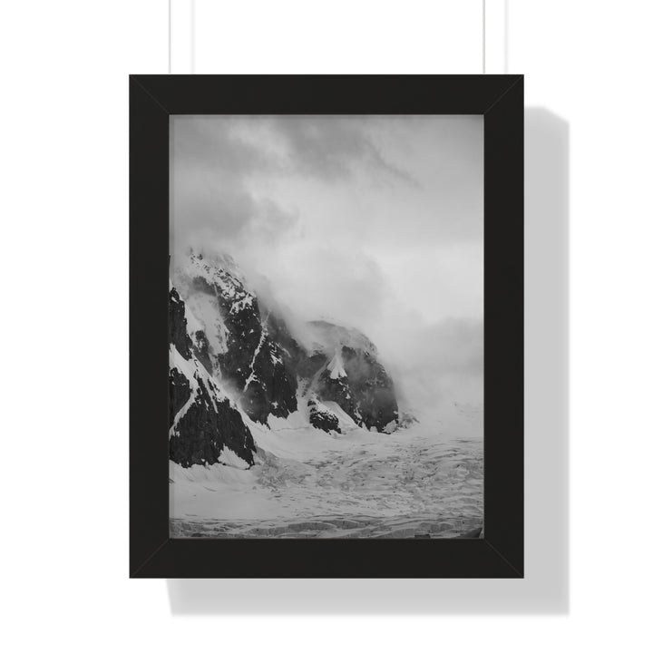 The Mist Descends in Black and White - Framed Print