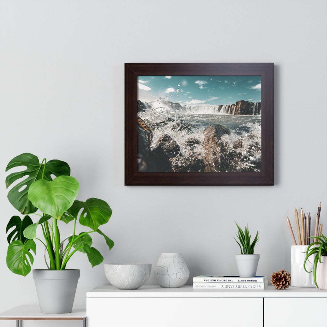 Goðafoss Splash - Framed Print