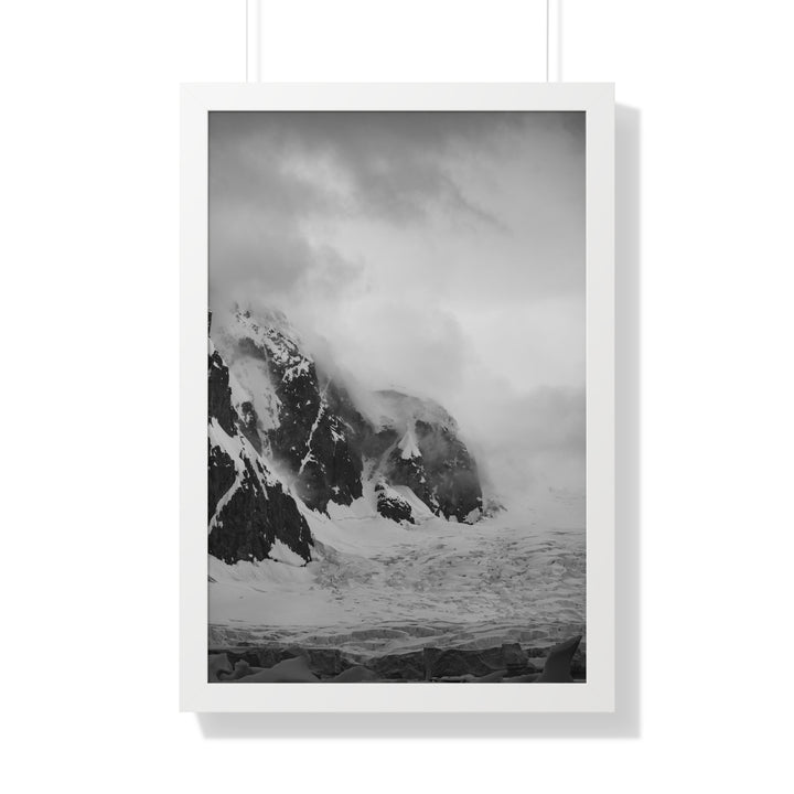 The Mist Descends in Black and White - Framed Print