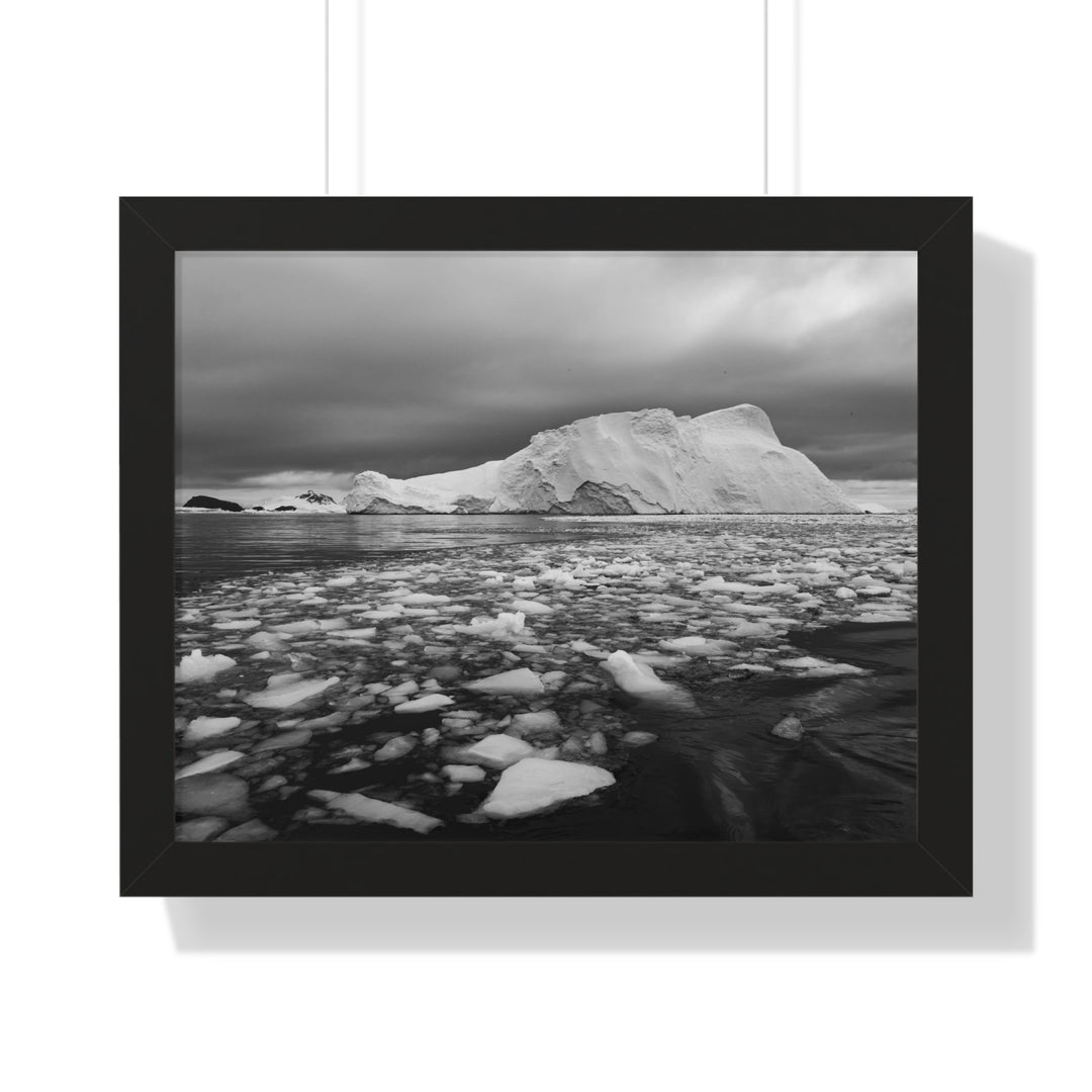 Lane of Ice In Black and White - Framed Print