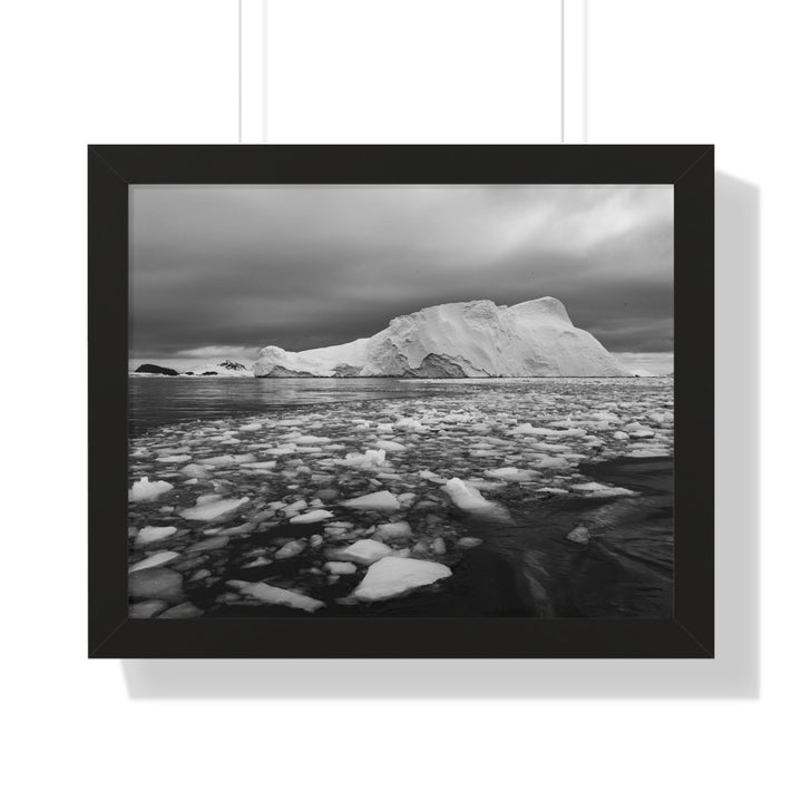Lane of Ice In Black and White - Framed Print