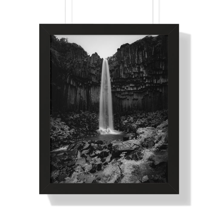 Svartifoss in Black and White - Framed Print
