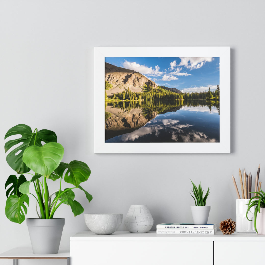 Mountain Scene Reflected - Framed Print