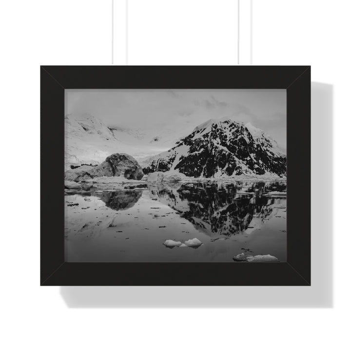 Reflected Calm in Black and White - Framed Print