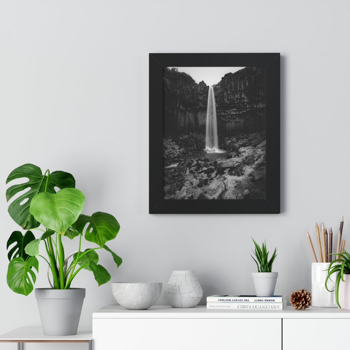 Svartifoss in Black and White - Framed Print