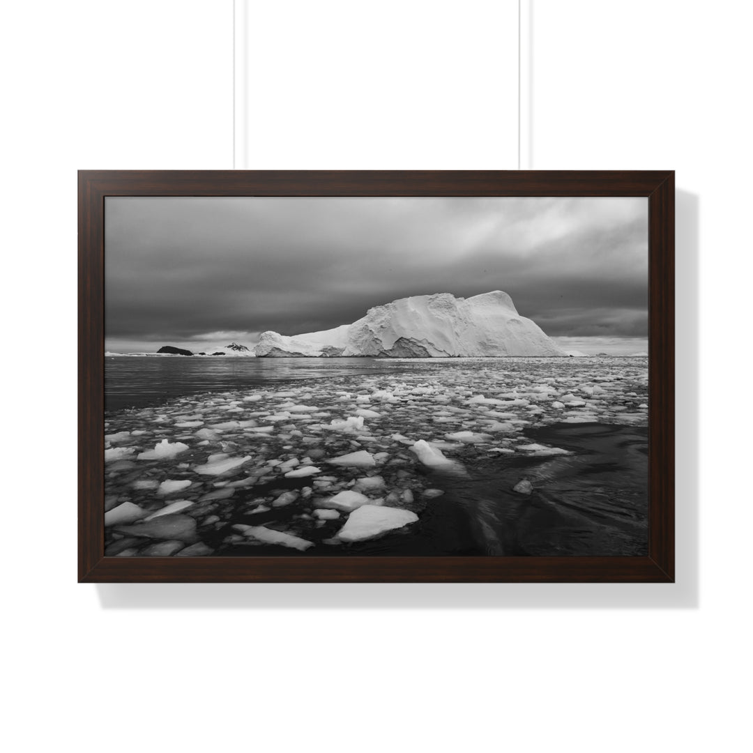 Lane of Ice In Black and White - Framed Print