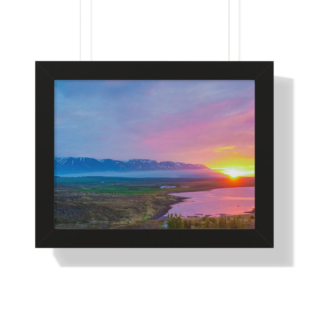 Sunset Over the Fjord Part 2 - Framed Print