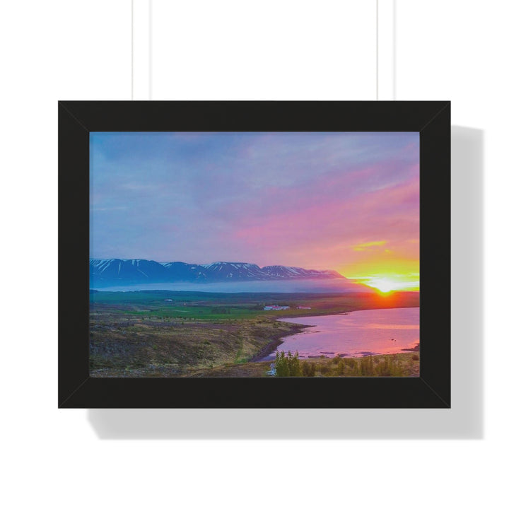 Sunset Over the Fjord Part 2 - Framed Print