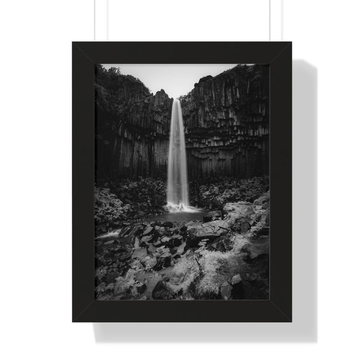 Svartifoss in Black and White - Framed Print