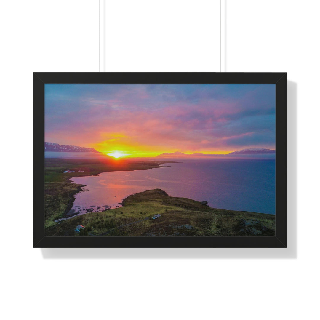 Sunset Over the Fjord Part 1 - Framed Print