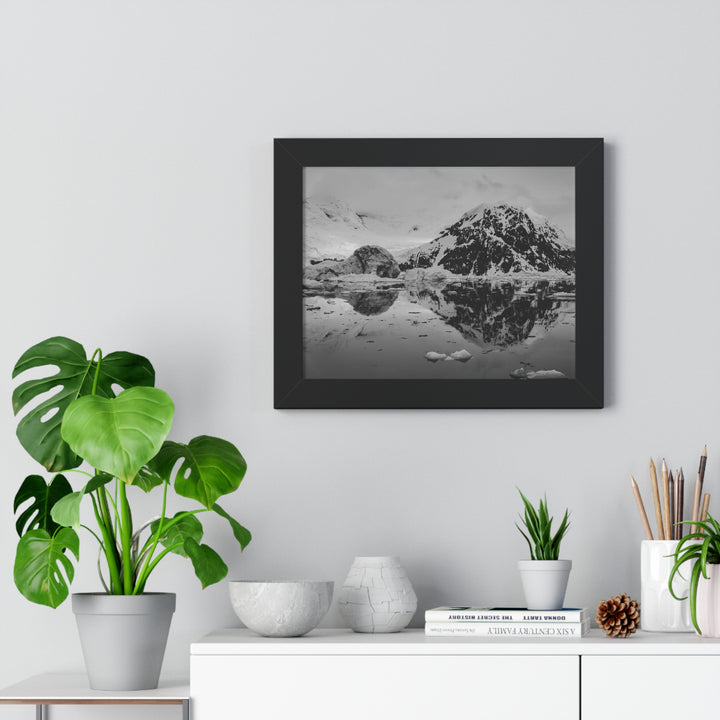 Reflected Calm in Black and White - Framed Print