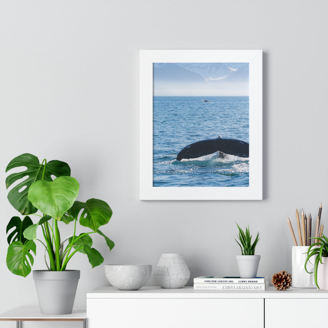 A Whale and A Mountain - Framed Print
