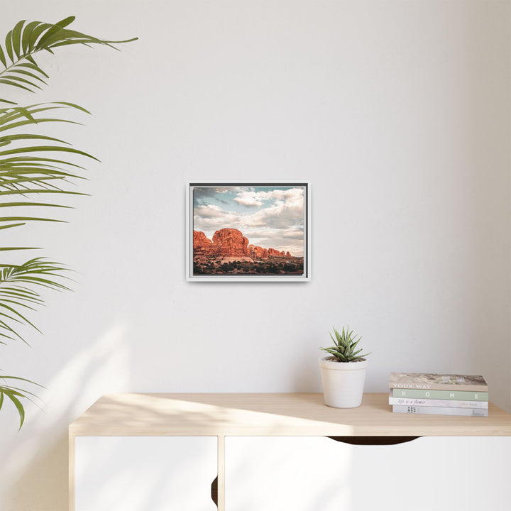A Desert Sunset | Patience | Framed Matte Canvas Art Print | Elemental Escape Collection
