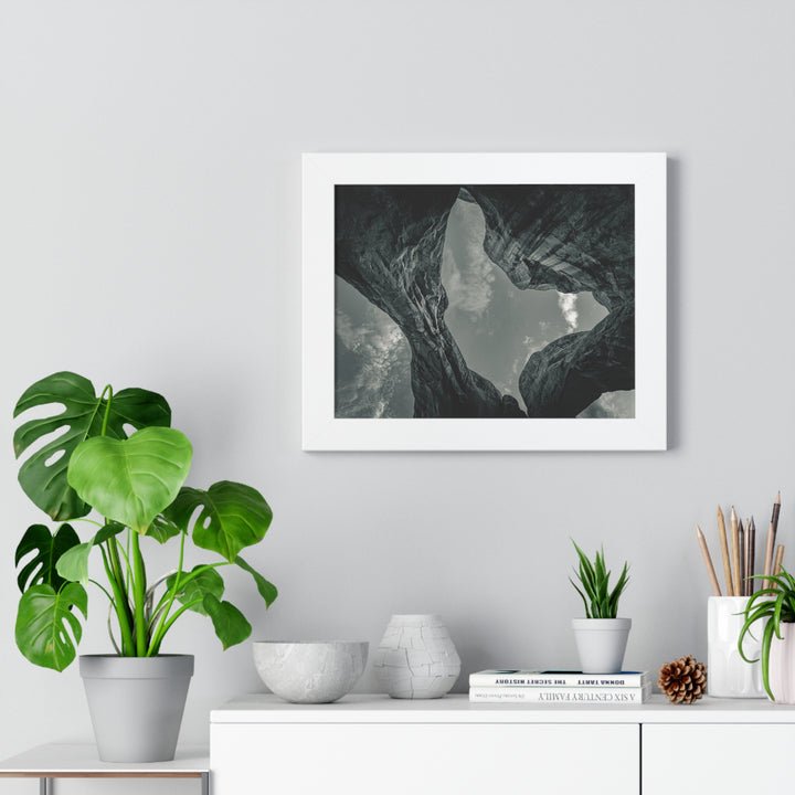 Natural Frames Part 3 in Black and White - Framed Print