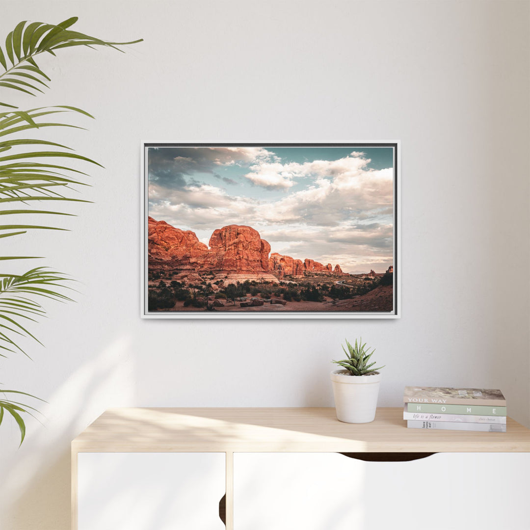 A Desert Sunset | Patience | Framed Matte Canvas Art Print | Elemental Escape Collection