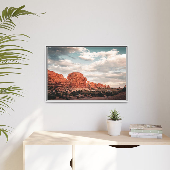 A Desert Sunset | Patience | Framed Matte Canvas Art Print | Elemental Escape Collection