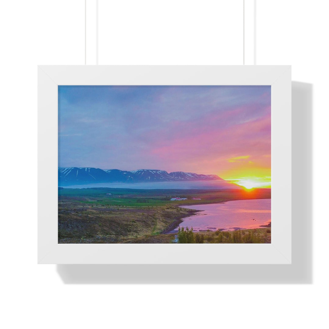 Sunset Over the Fjord Part 2 - Framed Print