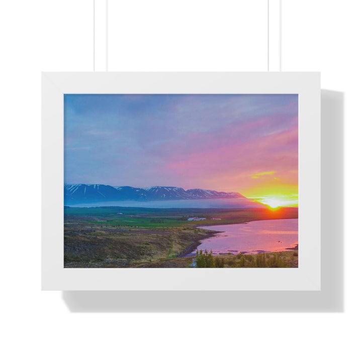Sunset Over the Fjord Part 2 - Framed Print