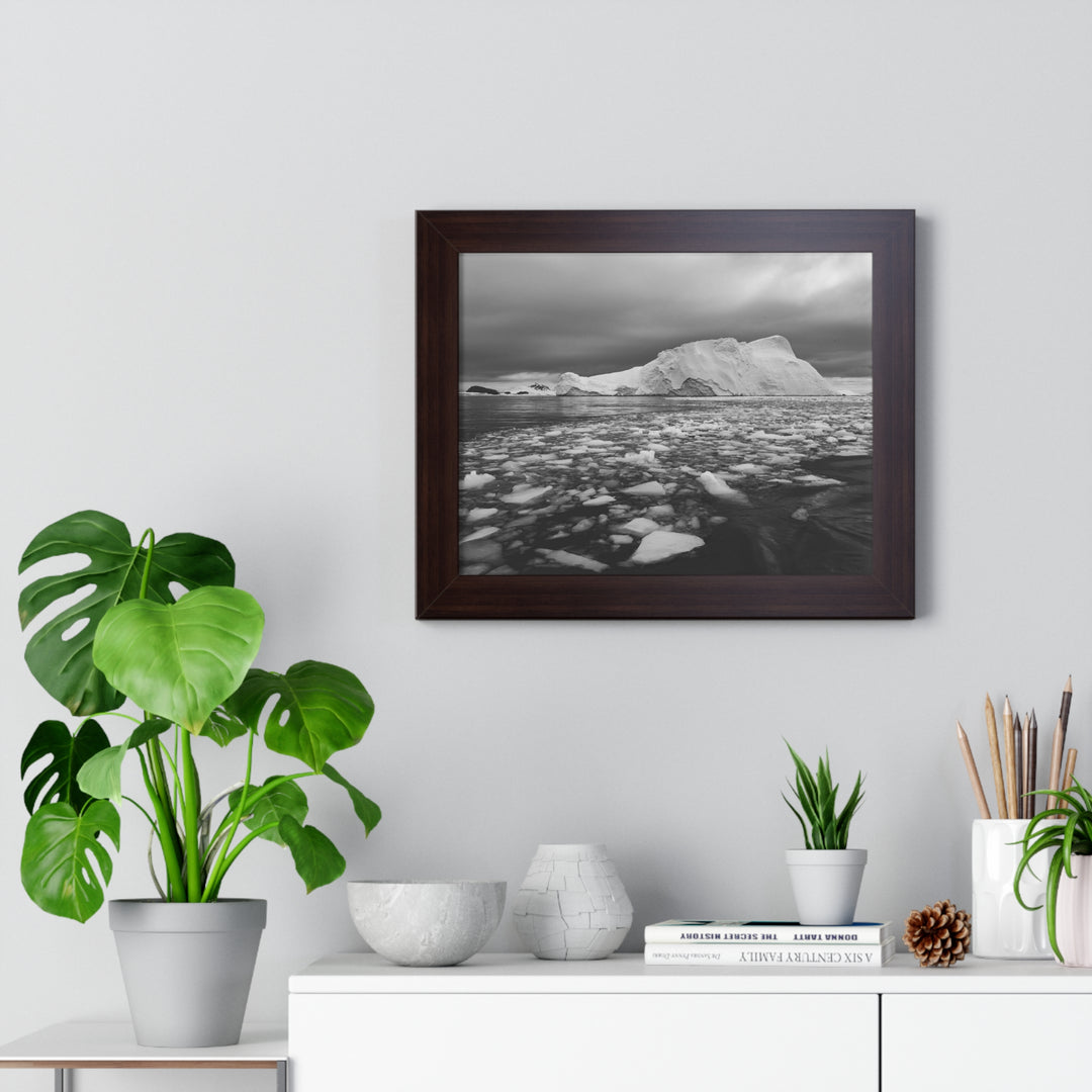 Lane of Ice In Black and White - Framed Print