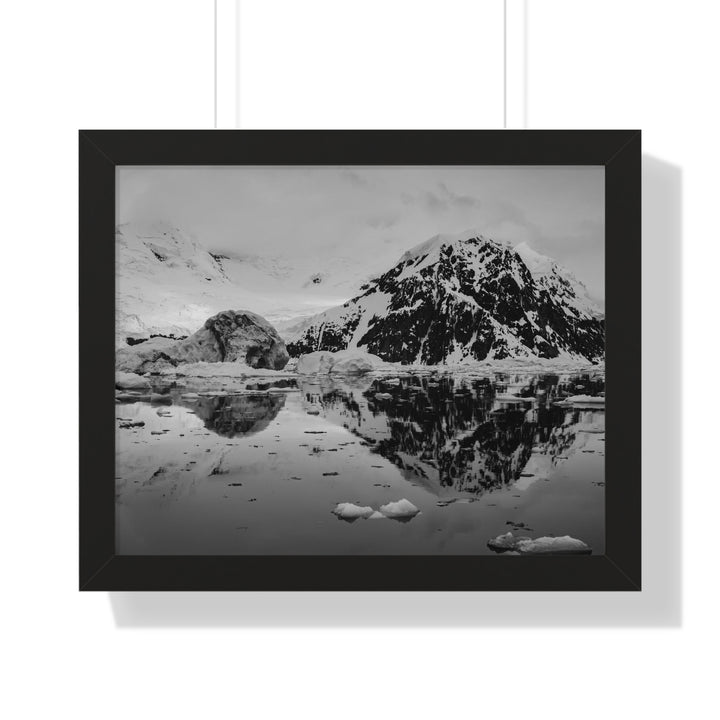 Reflected Calm in Black and White - Framed Print