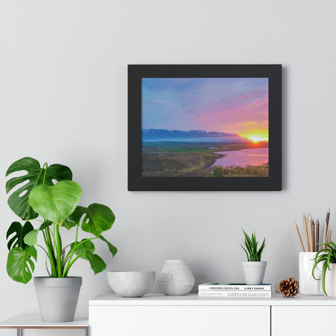 Sunset Over the Fjord Part 2 - Framed Print