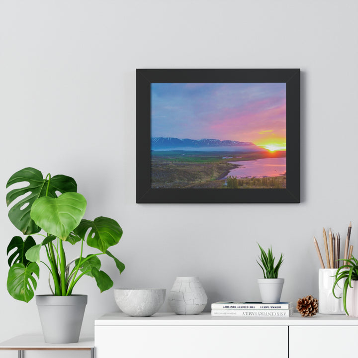 Sunset Over the Fjord Part 2 - Framed Print