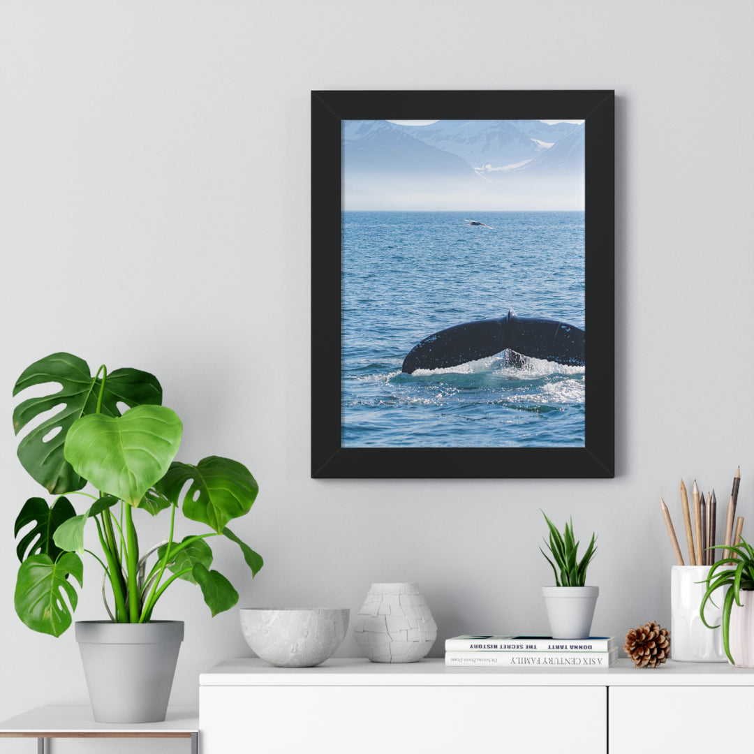A Whale and A Mountain - Framed Print