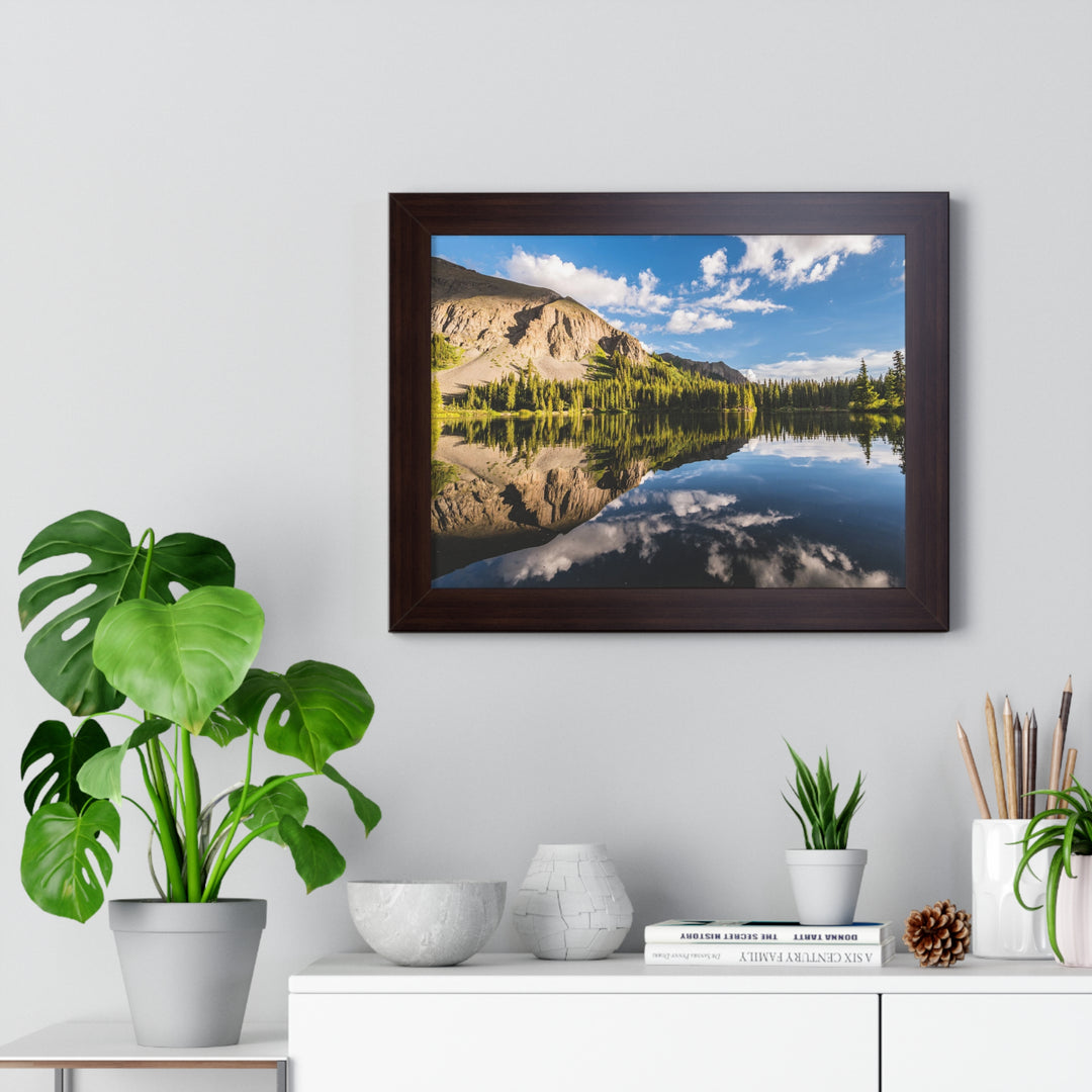 Mountain Scene Reflected - Framed Print