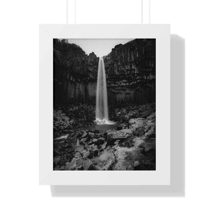 Svartifoss in Black and White - Framed Print