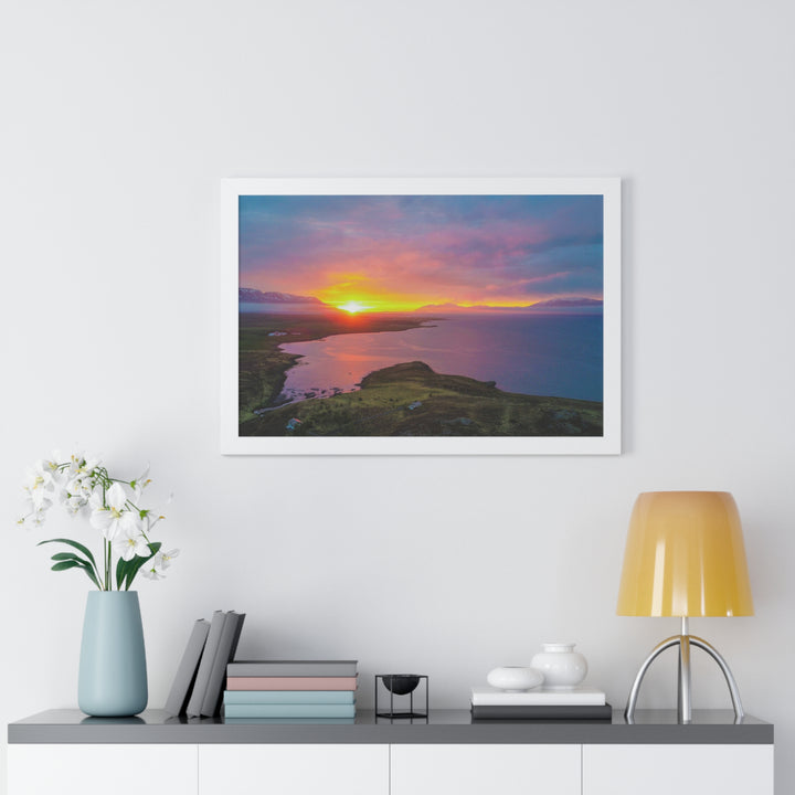 Sunset Over the Fjord Part 1 - Framed Print