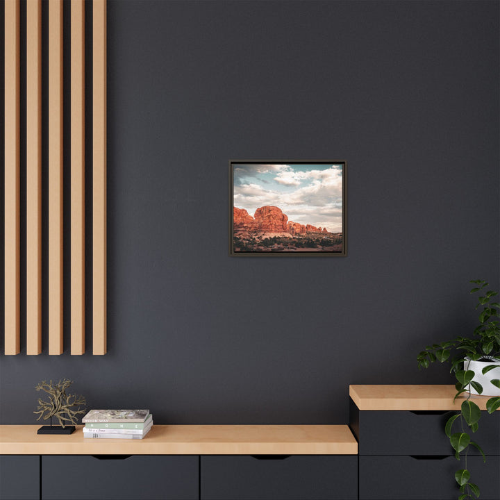 A Desert Sunset | Patience | Framed Matte Canvas Art Print | Elemental Escape Collection