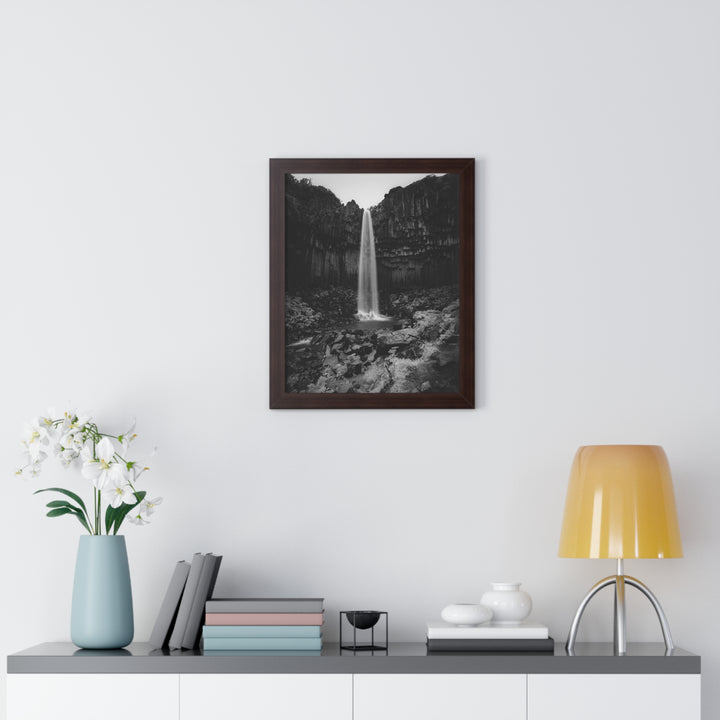 Svartifoss in Black and White - Framed Print