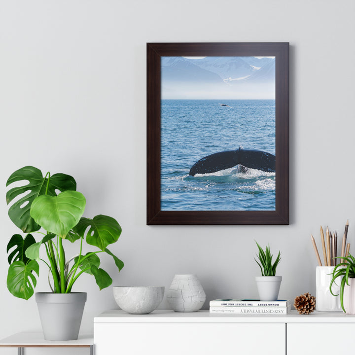 A Whale and A Mountain - Framed Print