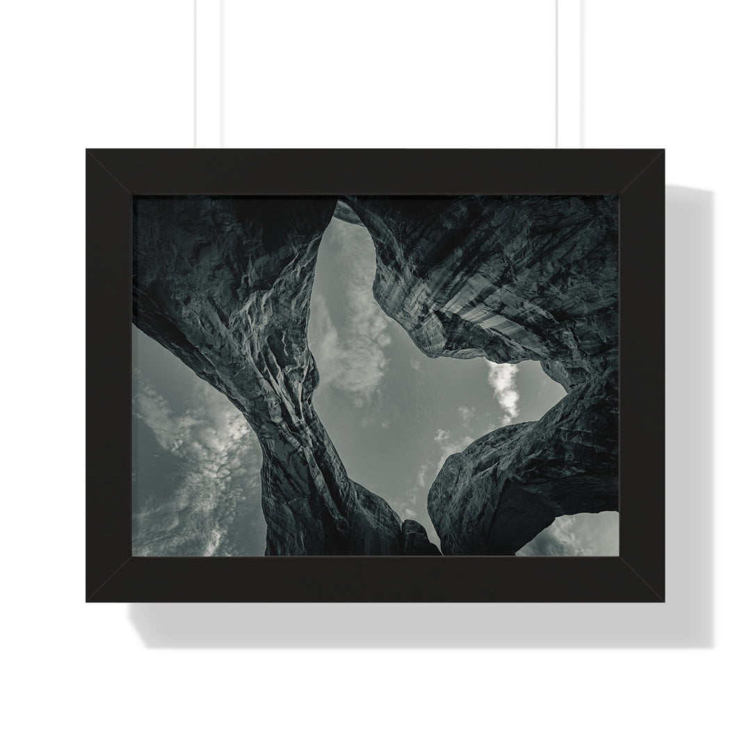 Natural Frames Part 3 in Black and White - Framed Print