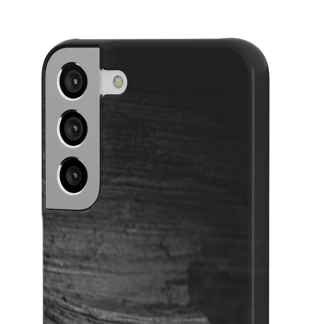 Sedimentary Rock Curves in Black and White - Phone Case