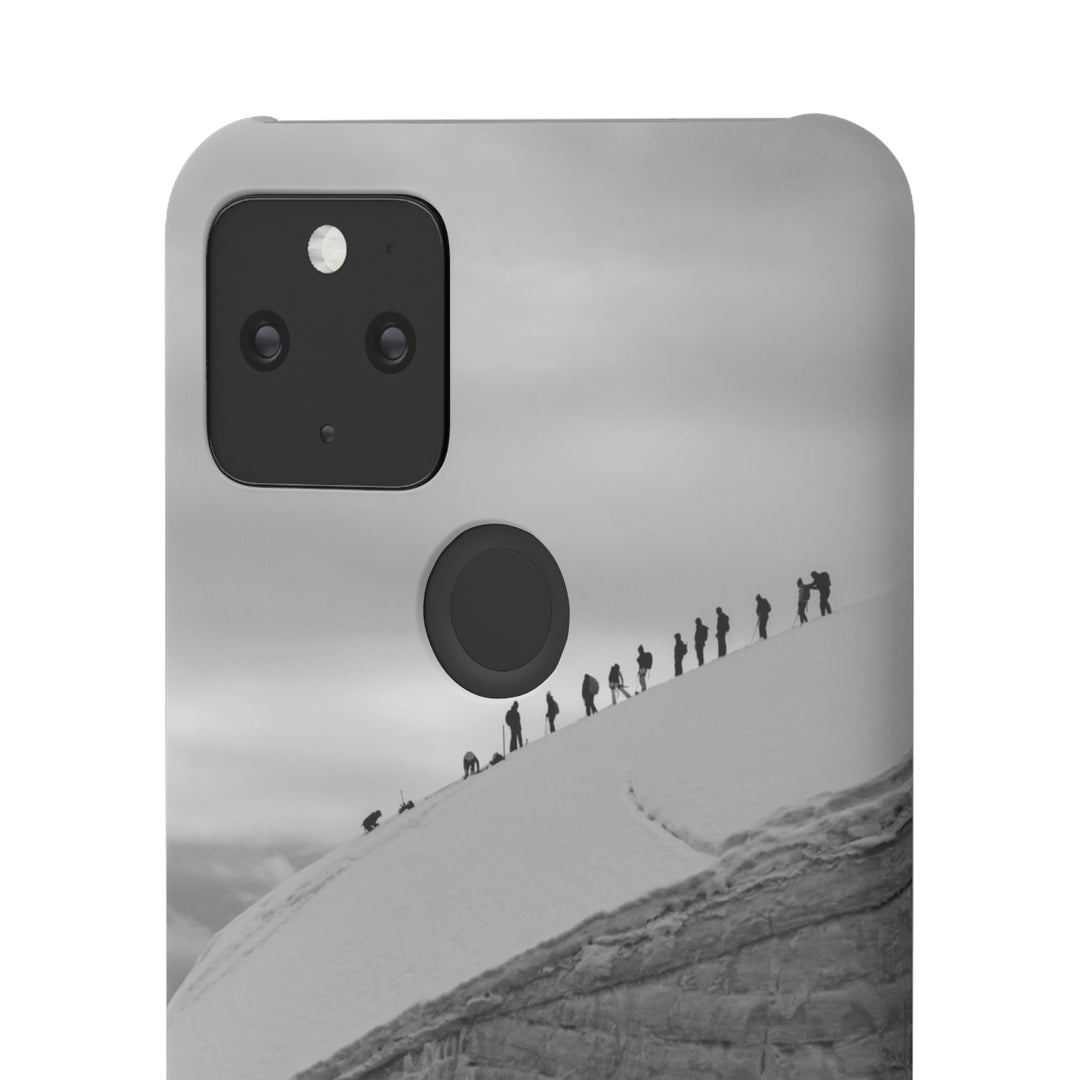 Preparing for the Climb in Black and White - Phone Case