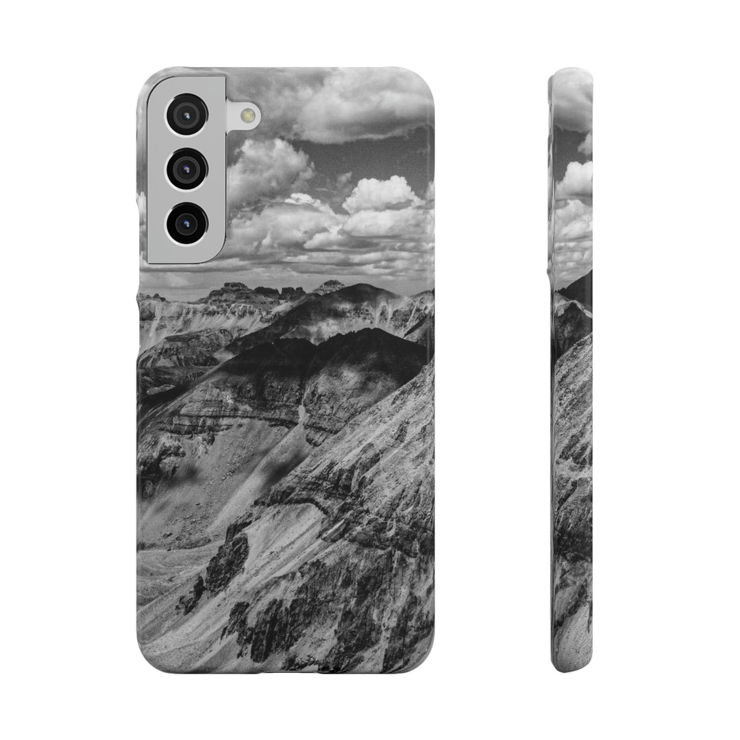 Imogene Pass From the Air in Black and White - Phone Case