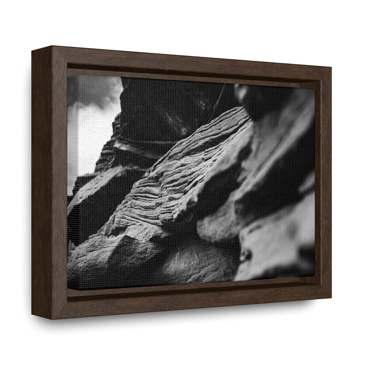 Layers of Rock in Black and White - Canvas with Frame