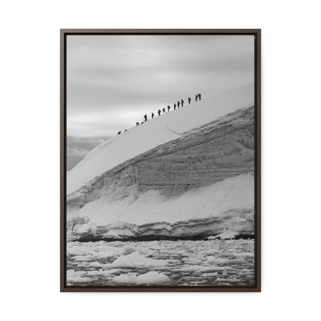 Preparing for the Climb in Black and White - Canvas with Frame